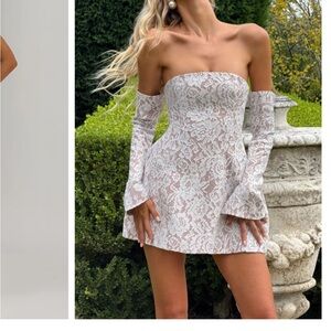 Elegant Off-Shoulder Lace Mini Dress